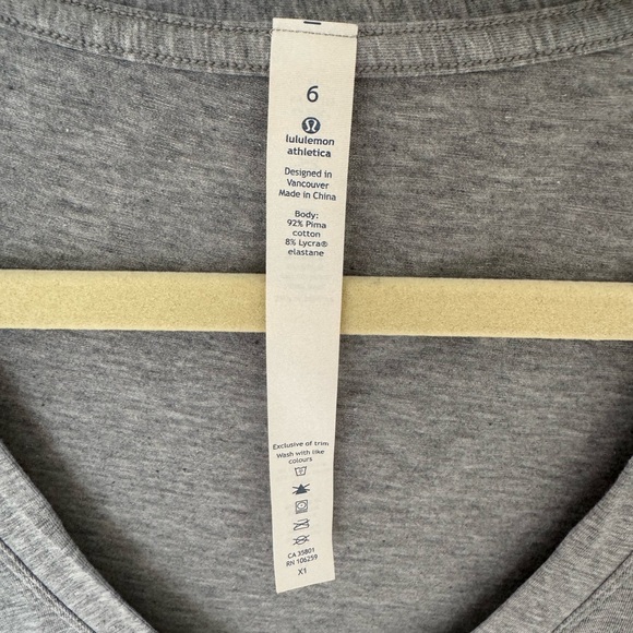 lululemon athletica Love Tee IV Short Sleeve V-Neck Top Heathered Medium Grey - Picture 2 of 5